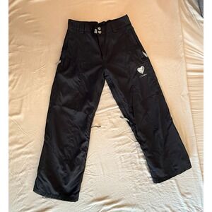 Vision Street Wear Black Waterproof Snow Pants Heart Logo Heart Snaps Small